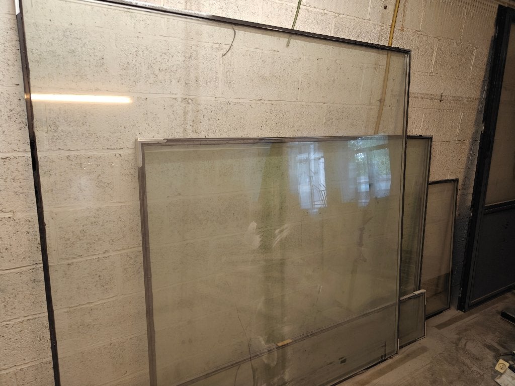 Châssis/vitre double vitrage + porte, Bricolage & Construction, Enlèvement, Utilisé, Panneau vitré, Double vitrage