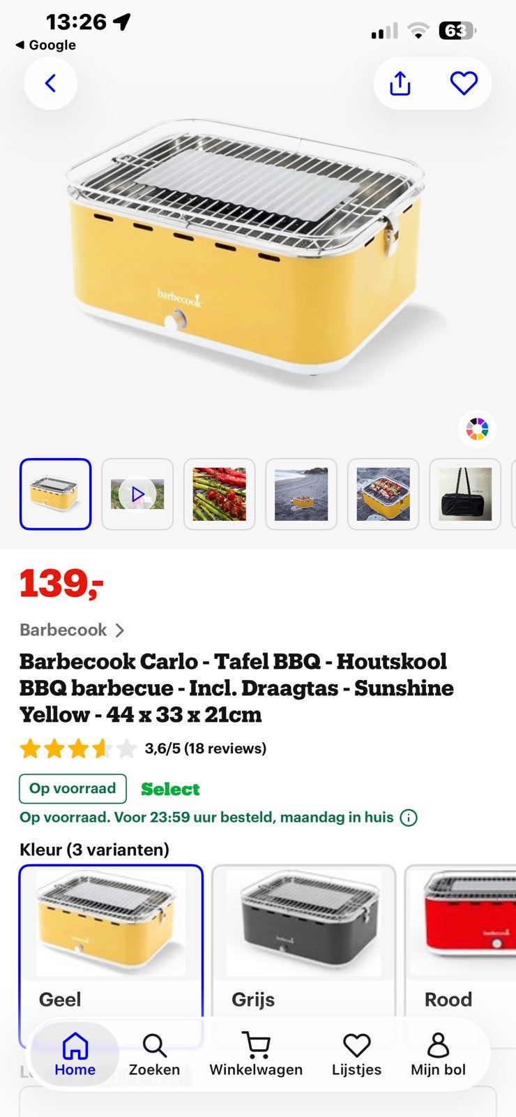 Tafelbarbecue Barbecook model Carlo, Tuin en Terras, Houtskoolbarbecues, Ophalen, Zo goed als nieuw