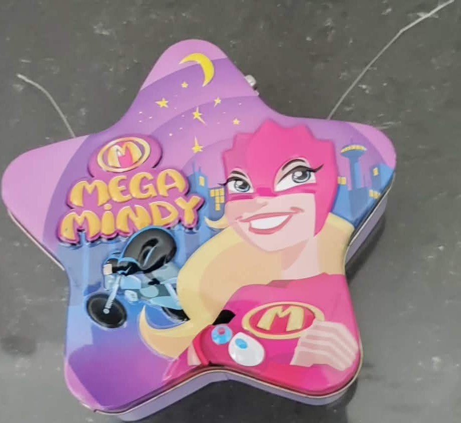 blikken doos Mega Mindy, Verzamelen, Blikken, Ophalen of Verzenden, Gebruikt