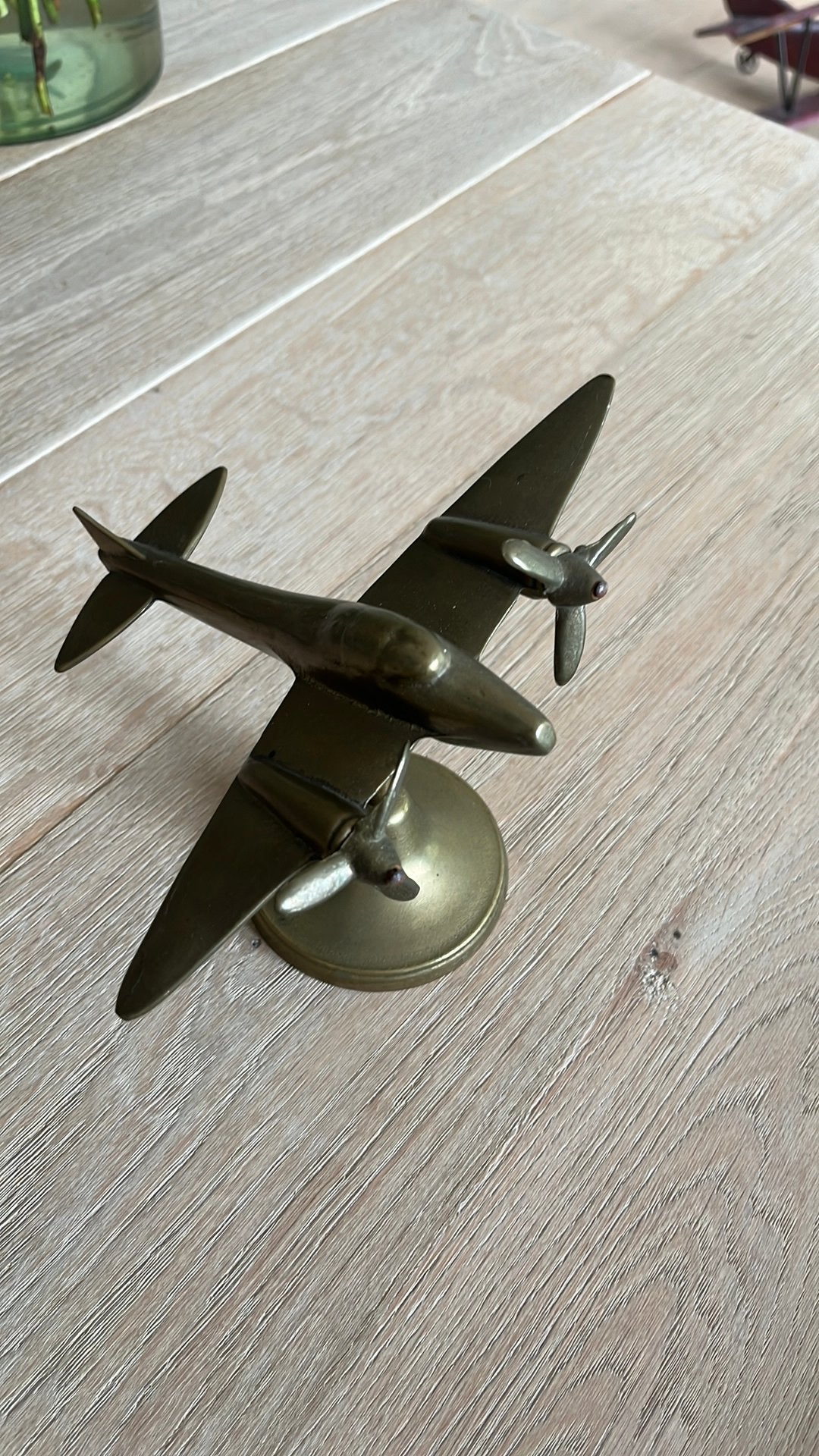 Vintage vliegtuig messing, Enlèvement, Utilisé, Avion