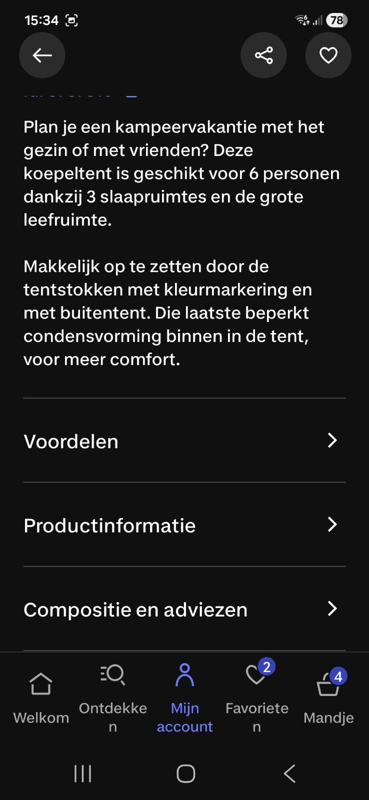 Tent 6 personen, Caravans en Kamperen, Tenten, Ophalen