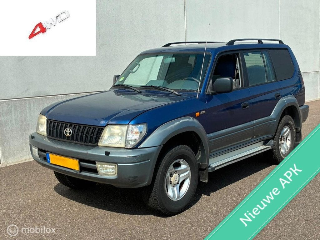 Toyota LandCruiser 90 3.0 D4-D 4 WD AIRCO CRUISECONTROL, Auto's, Stof, Gebruikt, 4 cilinders, Blauw