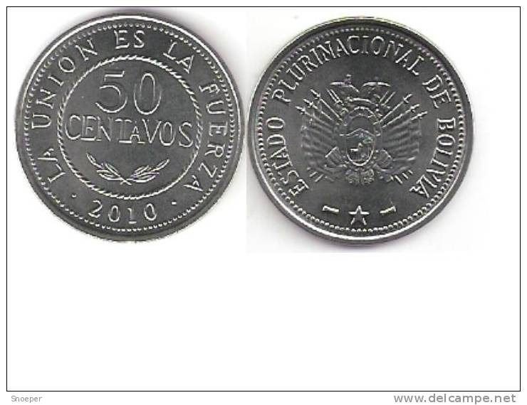 bolivia 50 centavos 2010 , km 216!!!unc!! *new denomination, Timbres & Monnaies, Monnaies | Amérique, Envoi, Amérique du Sud, Monnaie en vrac
