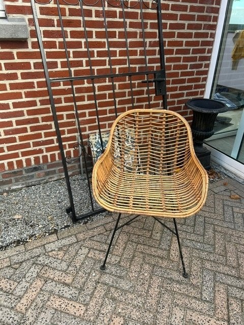Stoel Ibiza style Bamboe - Rotan, Gebruikt, Bruin, Ophalen of Verzenden, Vijf, Zes of meer stoelen