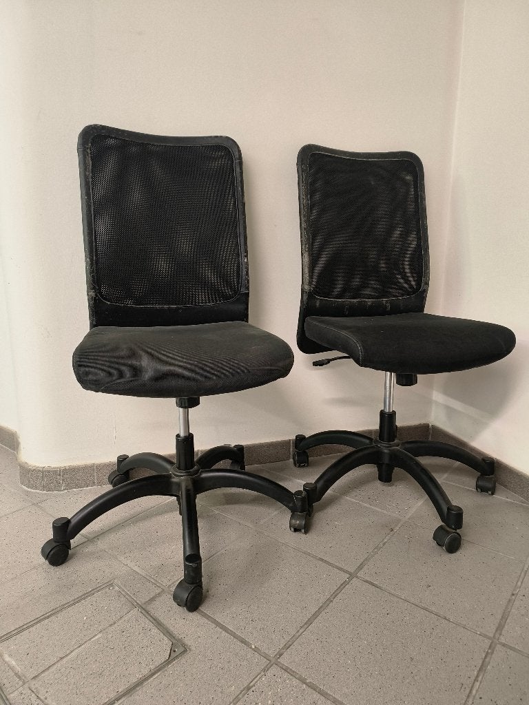 2 chaises de bureau dossier "mesh" noires (lot), Enlèvement, Utilisé, Chaise de bureau, Ergonomique
