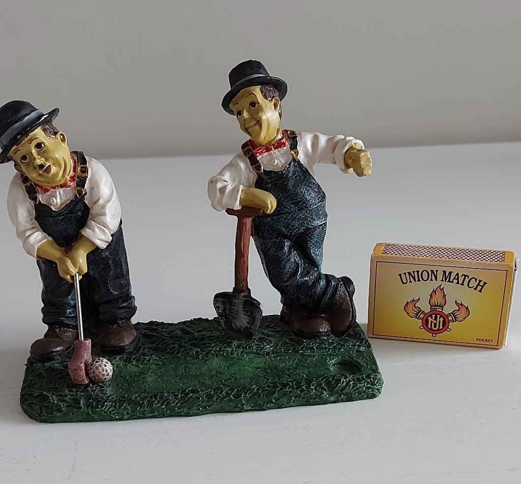 Laurel & Hardy golf beeldje (polystone), Ophalen of Verzenden