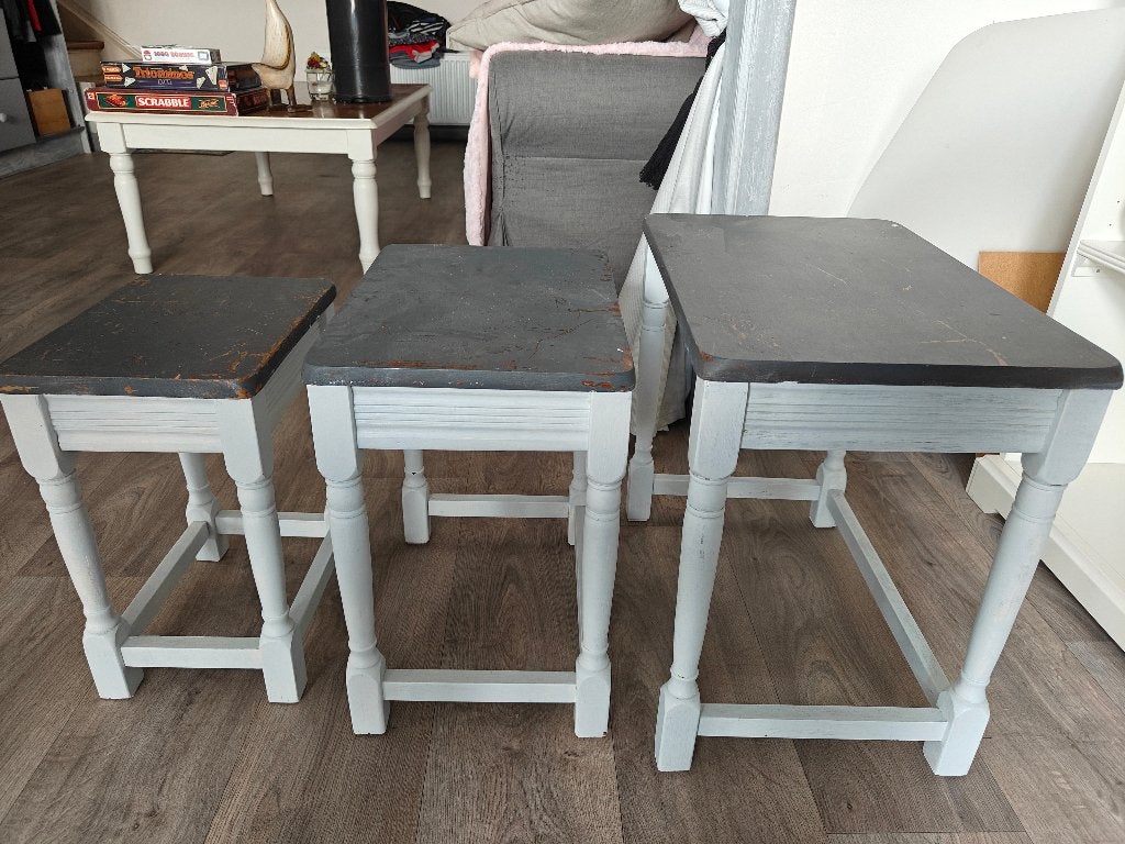 Petites tables gigognes et chariot, desserte vintage, Enlèvement