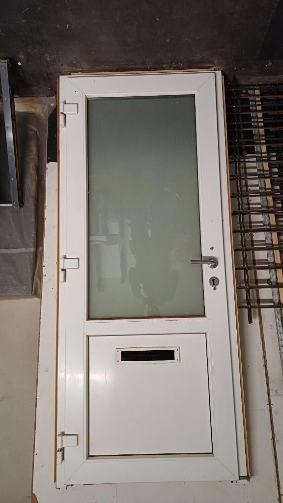 PVC deur, Doe-het-zelf en Bouw, Deuren en Vliegenramen, Ophalen, Gebruikt, 80 tot 100 cm, 215 cm of meer