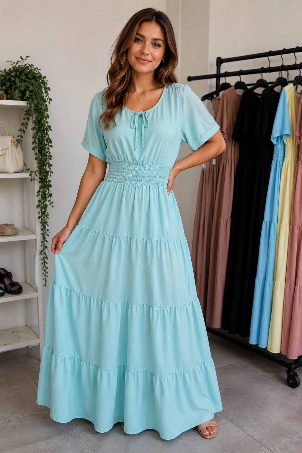 Prachtige boho jurk mt 40 tot 48, Blauw, Maat 42/44 (L), Nieuw, Cocktailjurk