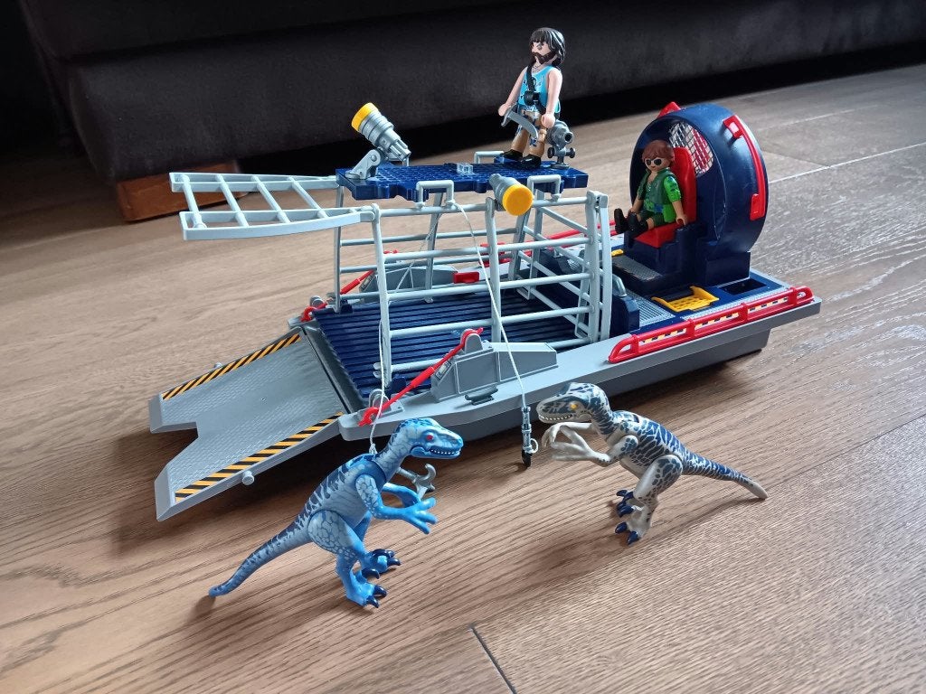 Playmobil 9433 - Propellorboot met Dino's, Autres séries, Comme neuf, Bateau, Kit complet