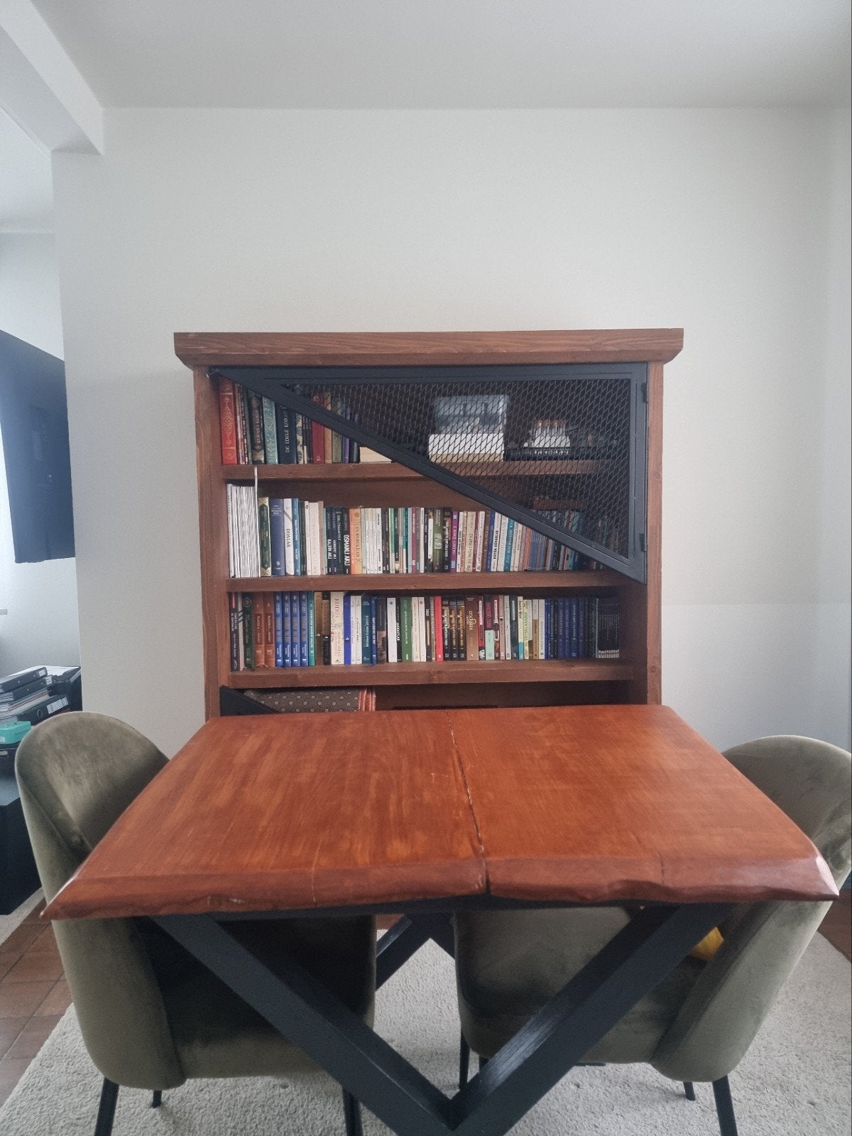 Massief houten boekenkast, Ophalen