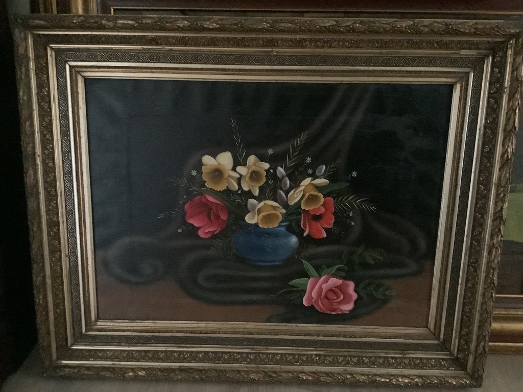 *Belle grande peinture signée et datée (1851)avec beau cadre, Enlèvement ou Envoi, Daté, Toile