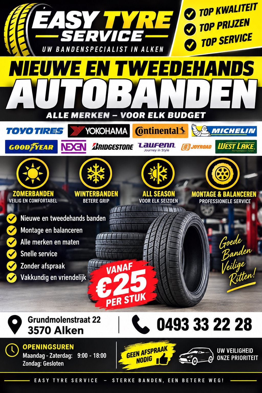 Topkwaliteit  Top banden  Topprijs  Topservice, Ophalen of Verzenden