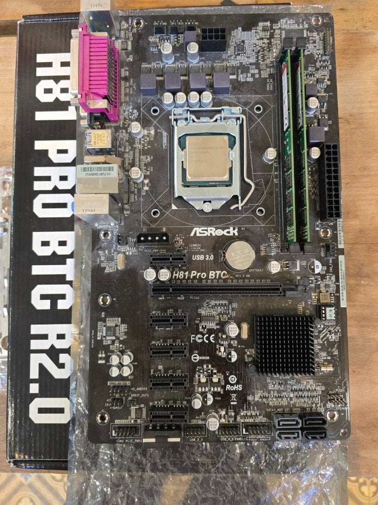 ASRock H81 Pro BTC R2.0 + Pentium G3258 + 8 GB RAM, Computers en Software, Gebruikt, DDR3, Ophalen of Verzenden, LGA 1150