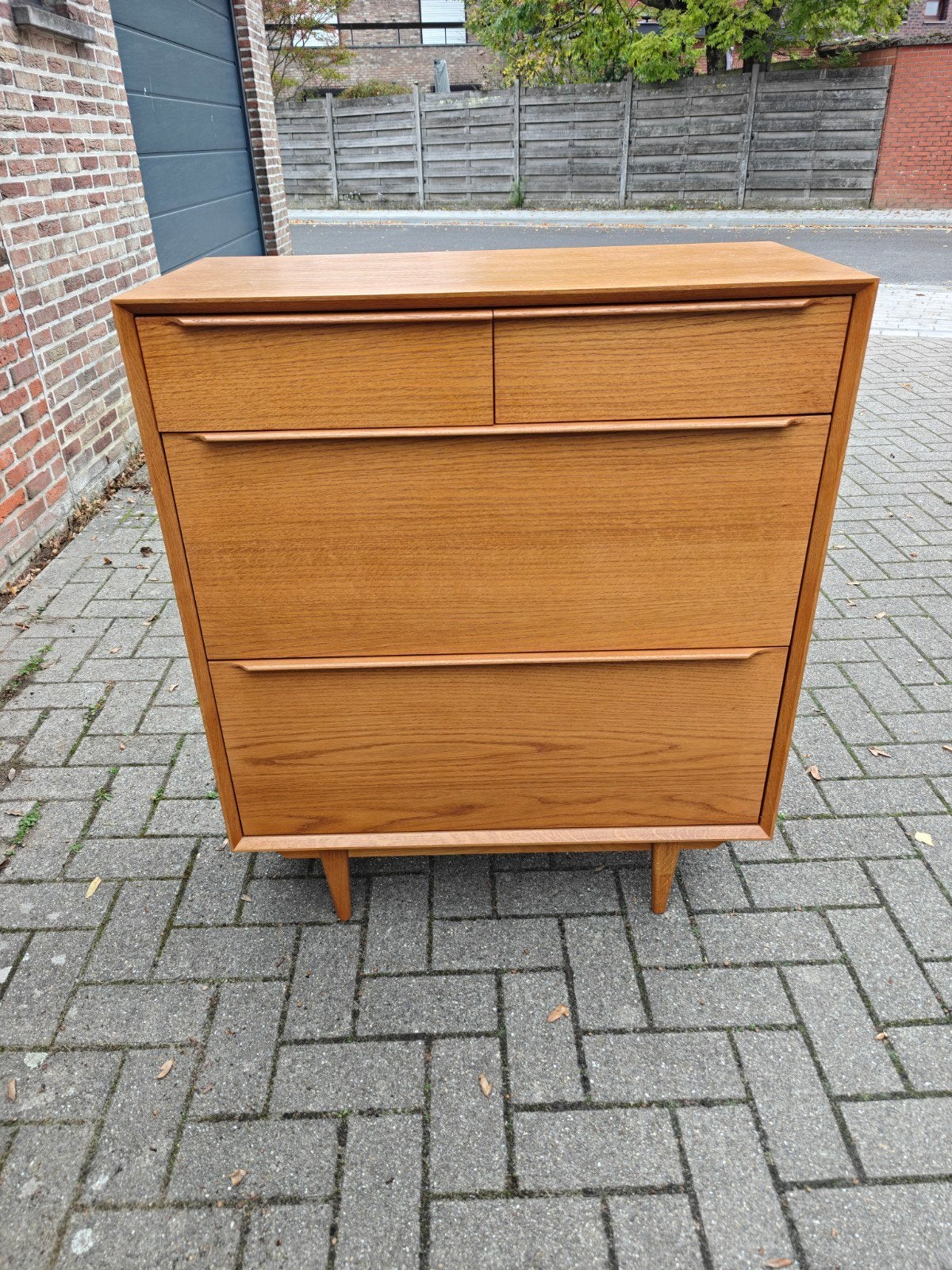 Vintage eiken schoenenkast - Portobello, Enlèvement, Comme neuf, Mid-century Modern