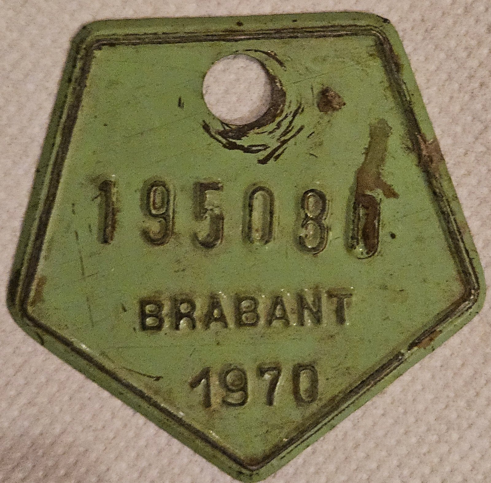 Fietstaksplaat Brabant 1970 nr 195080, Ophalen of Verzenden
