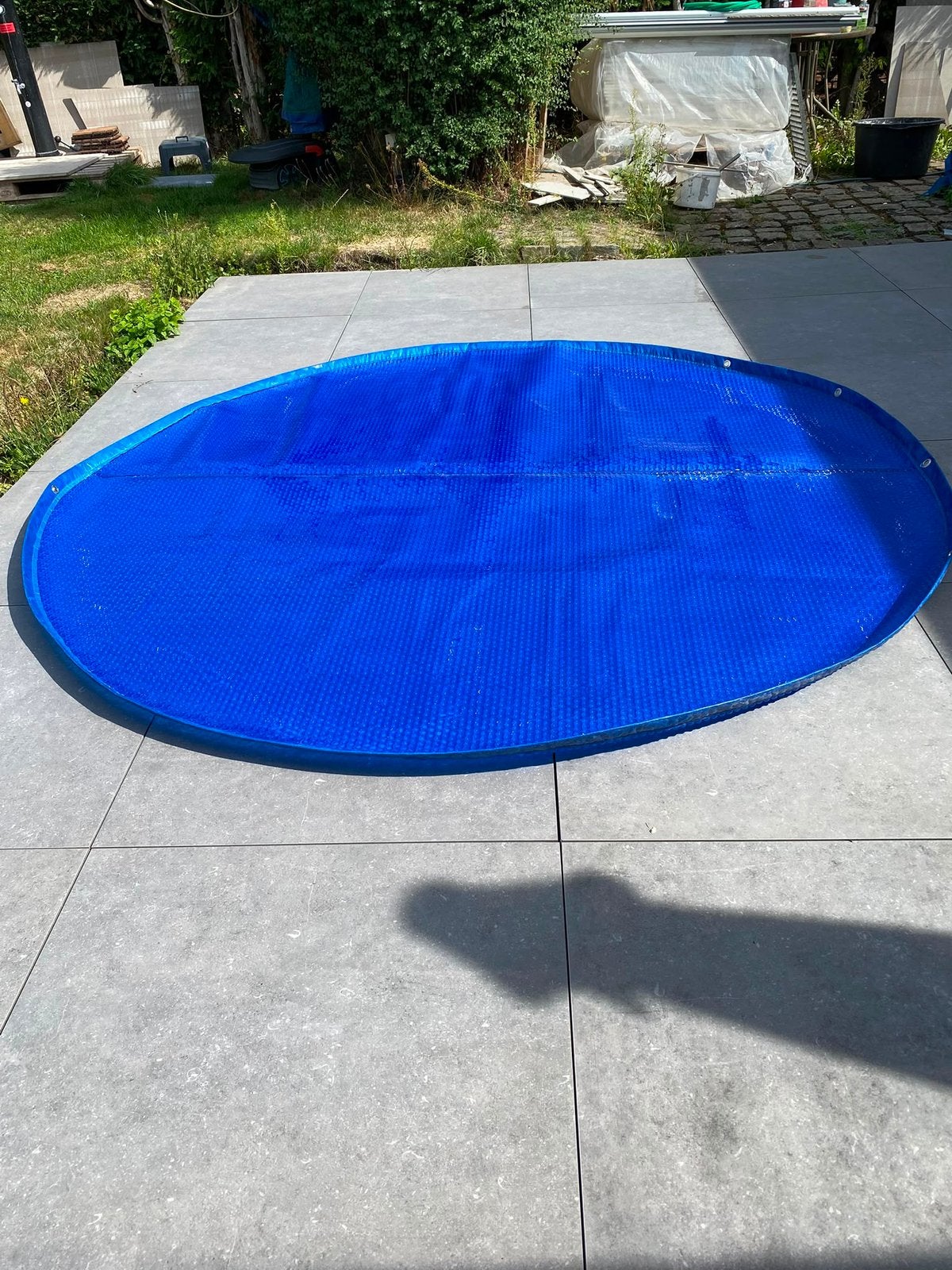 Rond dekzeil 2,50 m Geobubble met blauwe rand 400 MICRON, Ophalen of Verzenden, Zo goed als nieuw