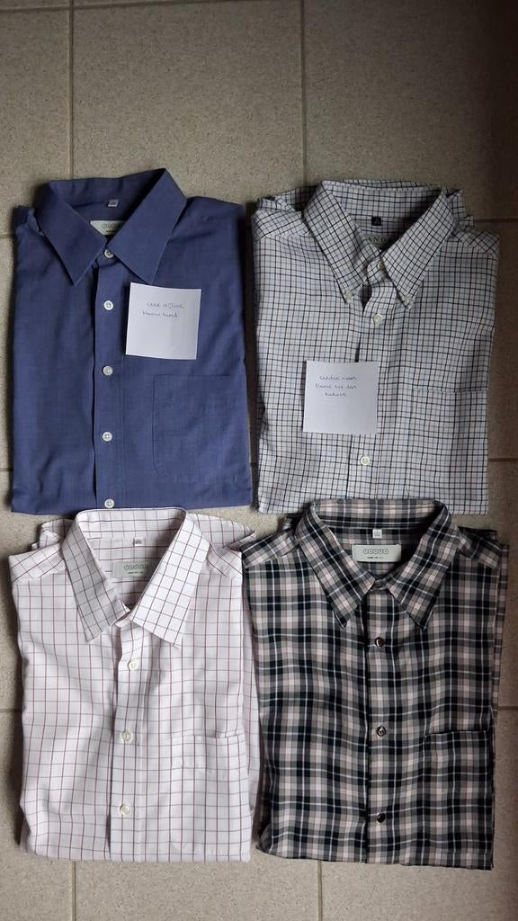 4 hemden Canda L,blauw zeer zeer mooi, Kleding | Heren, Overhemden, Ophalen of Verzenden, Zo goed als nieuw, C&A, Halswijdte 41/42 (L)
