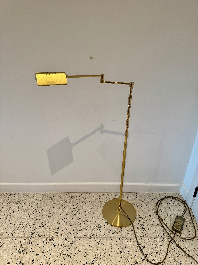 Vintage leeslamp / brass lamp / messing vloerlamp, Huis en Inrichting, Lampen | Vloerlampen, Ophalen, Gebruikt, 100 tot 150 cm