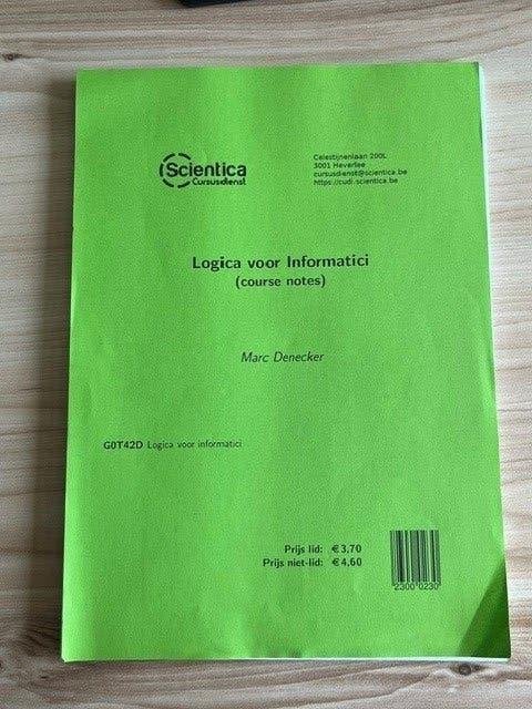 KUL Logica voor Informatici G0T42D, Boeken, Ophalen of Verzenden, Nieuw, Hoger Onderwijs