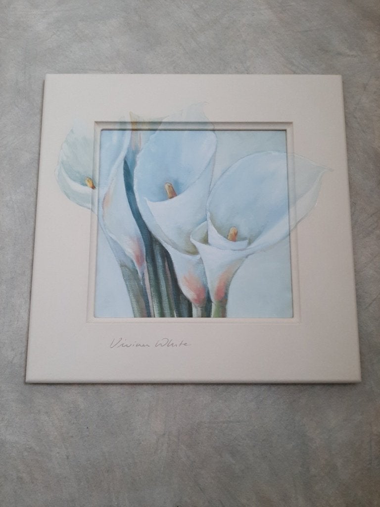 prachtige lijst met lelies, 52 cm op 52 cm,gehandtekend, Antiquités & Art, Curiosités & Brocante, Enlèvement