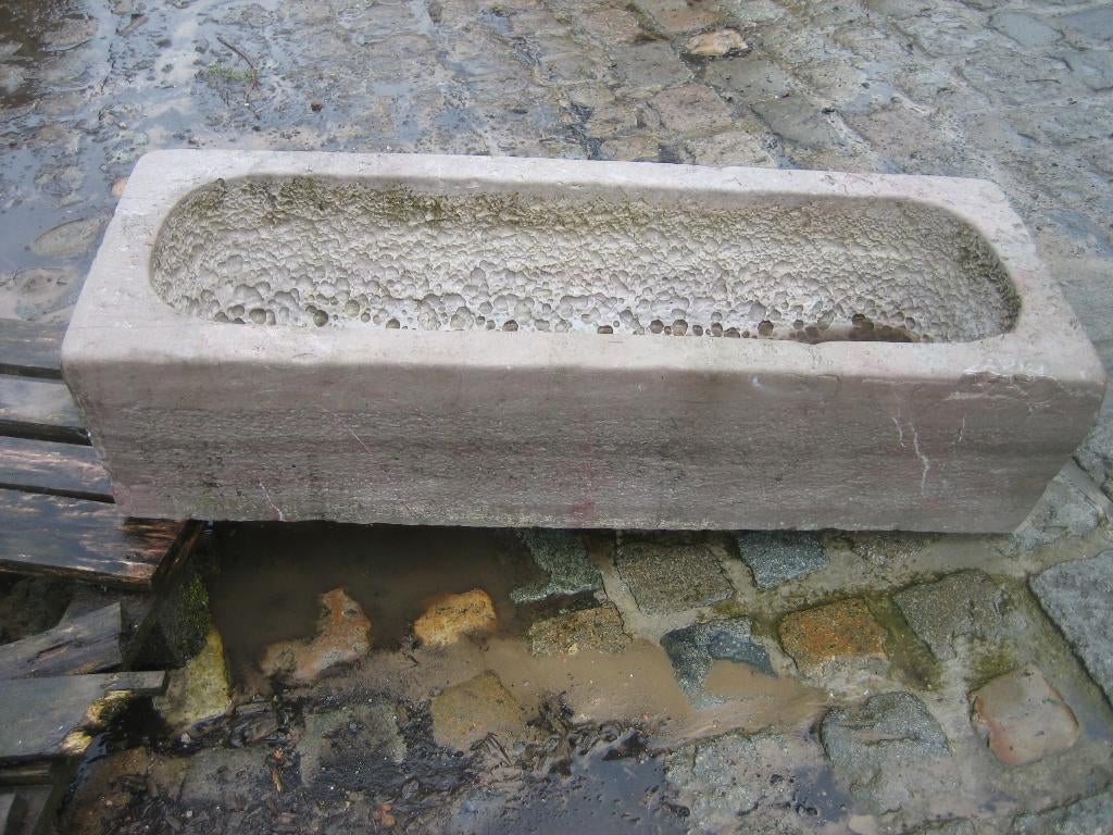 oude marmeren voederbak,bloembak,trog, Antiek en Kunst, Ophalen