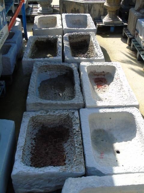 bac auge pierre bleu, jardinière, grand choix voir photos !!, Moins de 30 cm, Pierre, Enlèvement, Utilisé