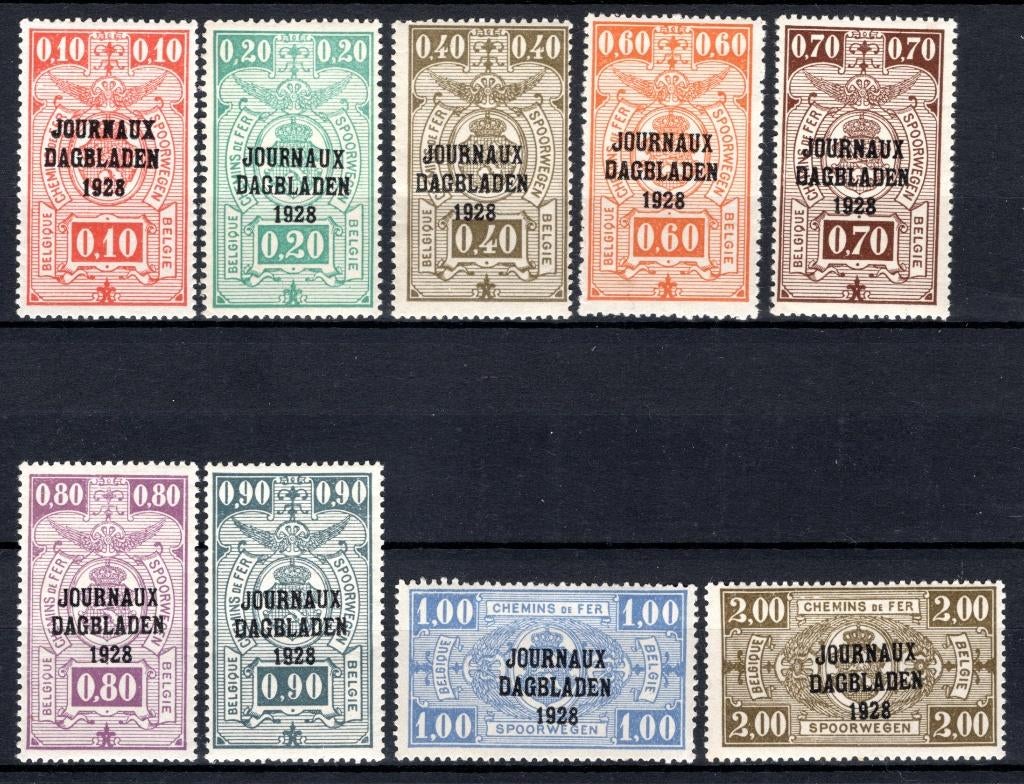 JO1/9 MNH** 1928 - Postpakketzegels "JOURNEAUX 1928", Ophalen of Verzenden, Postfris, Postfris