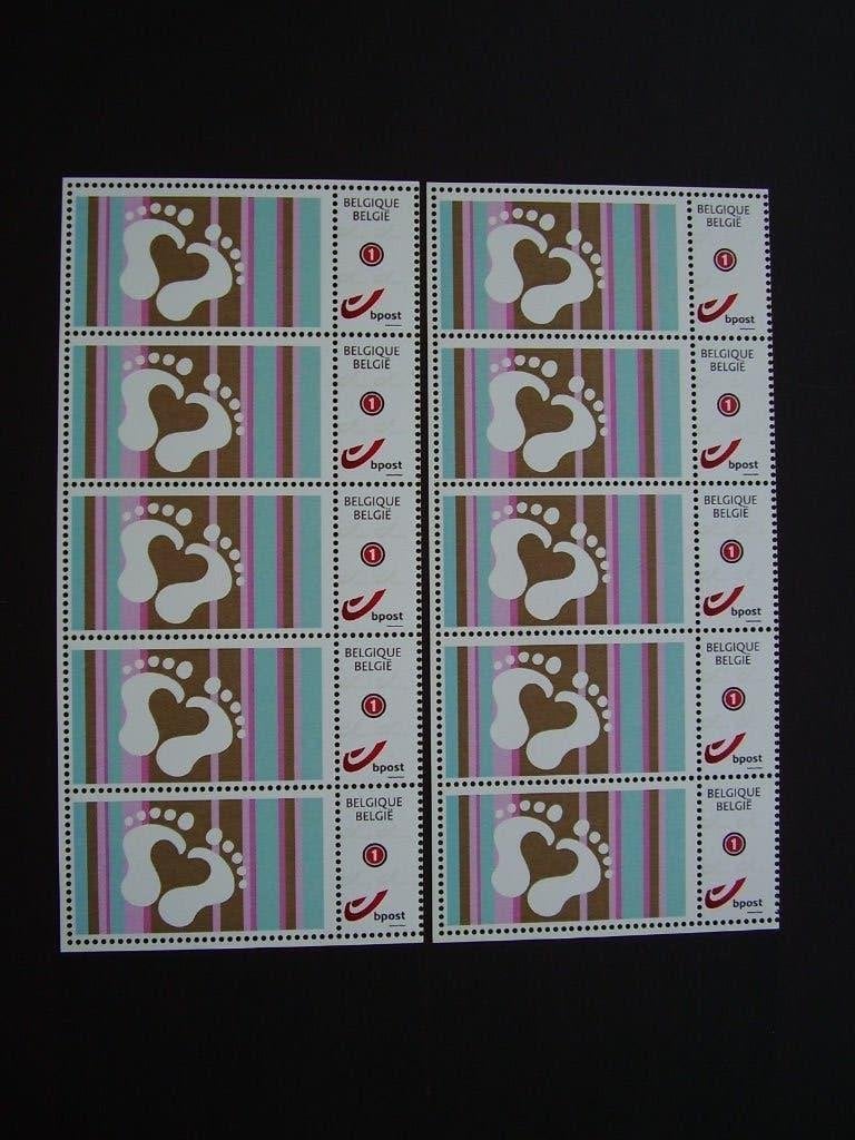 10 x duostamp postfris zelfklevend - Happy baby (1) - P105, Enlèvement ou Envoi, Neuf