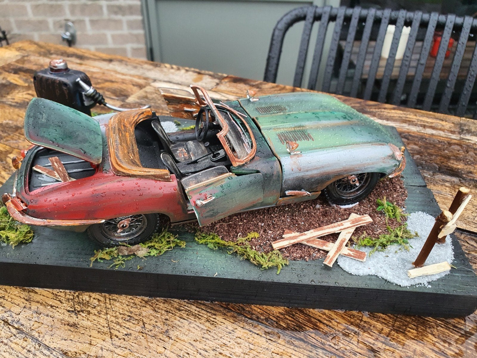 jaquar E cabriolet 1.18 diorama, Hobby en Vrije tijd, Ophalen