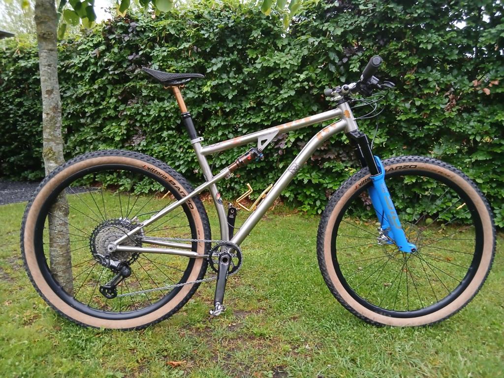 Titanium full suspension mtb, Fietsen en Brommers, Ophalen