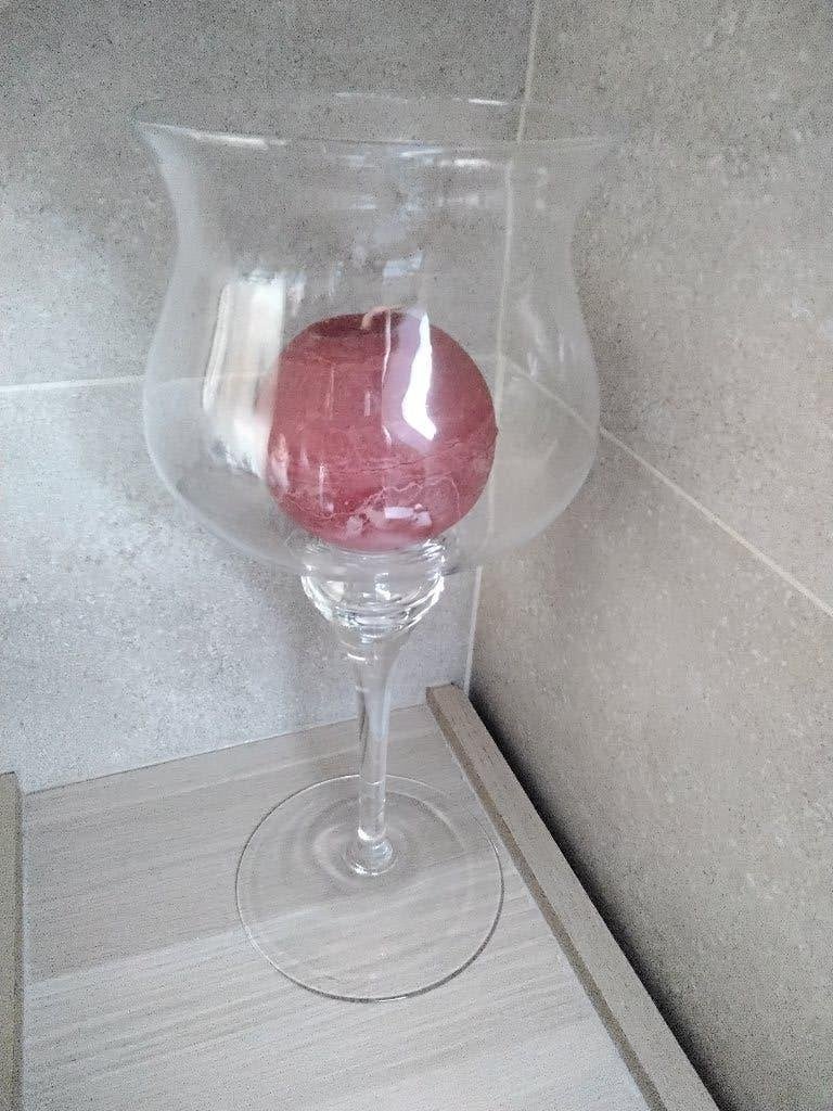 Vase en verre pour bougie, Enlèvement, Comme neuf, Bougie, 25 à 50 cm