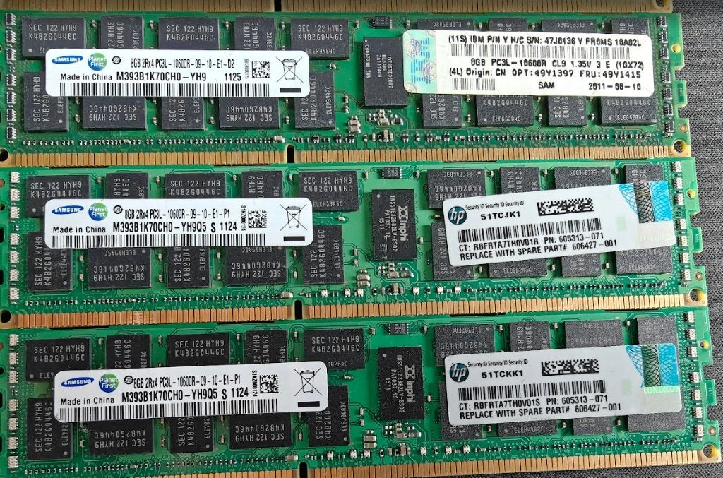 15x 8GB DDR3 ECC Server RAM Samsung/Micron, Computers en Software, RAM geheugen, Gebruikt, Verzenden, Server, 8 GB