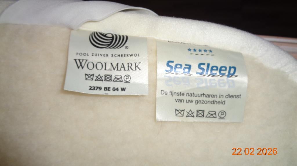 Zuiver scheerwol topdekmatras / topper, Ophalen, Tweepersoons, Zo goed als nieuw, Matras