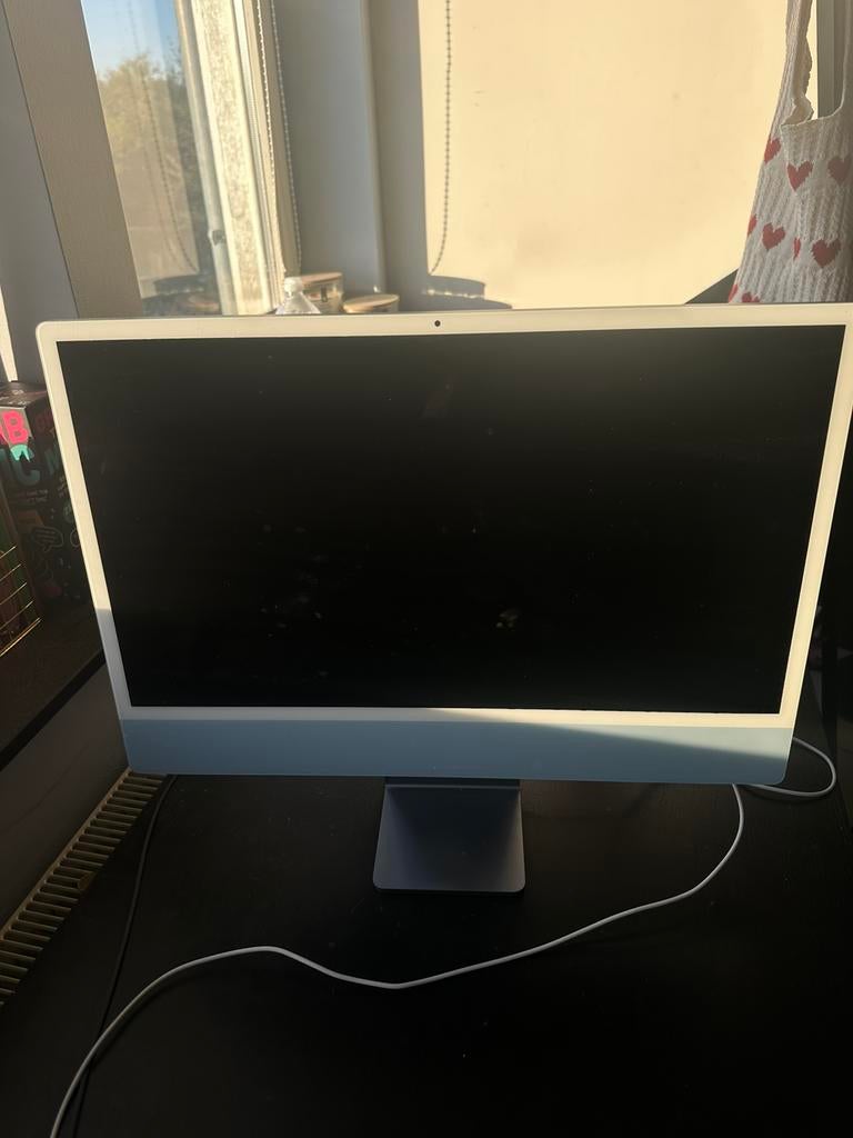 IMac 24 inch Blauw, Computers en Software, Monitoren, Ophalen, Zo goed als nieuw