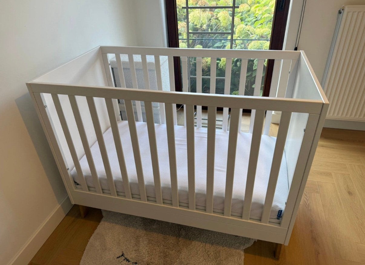 Babybed te koop 60 x 120, Ophalen, Gebruikt, Lattenbodem, Minder dan 140 cm