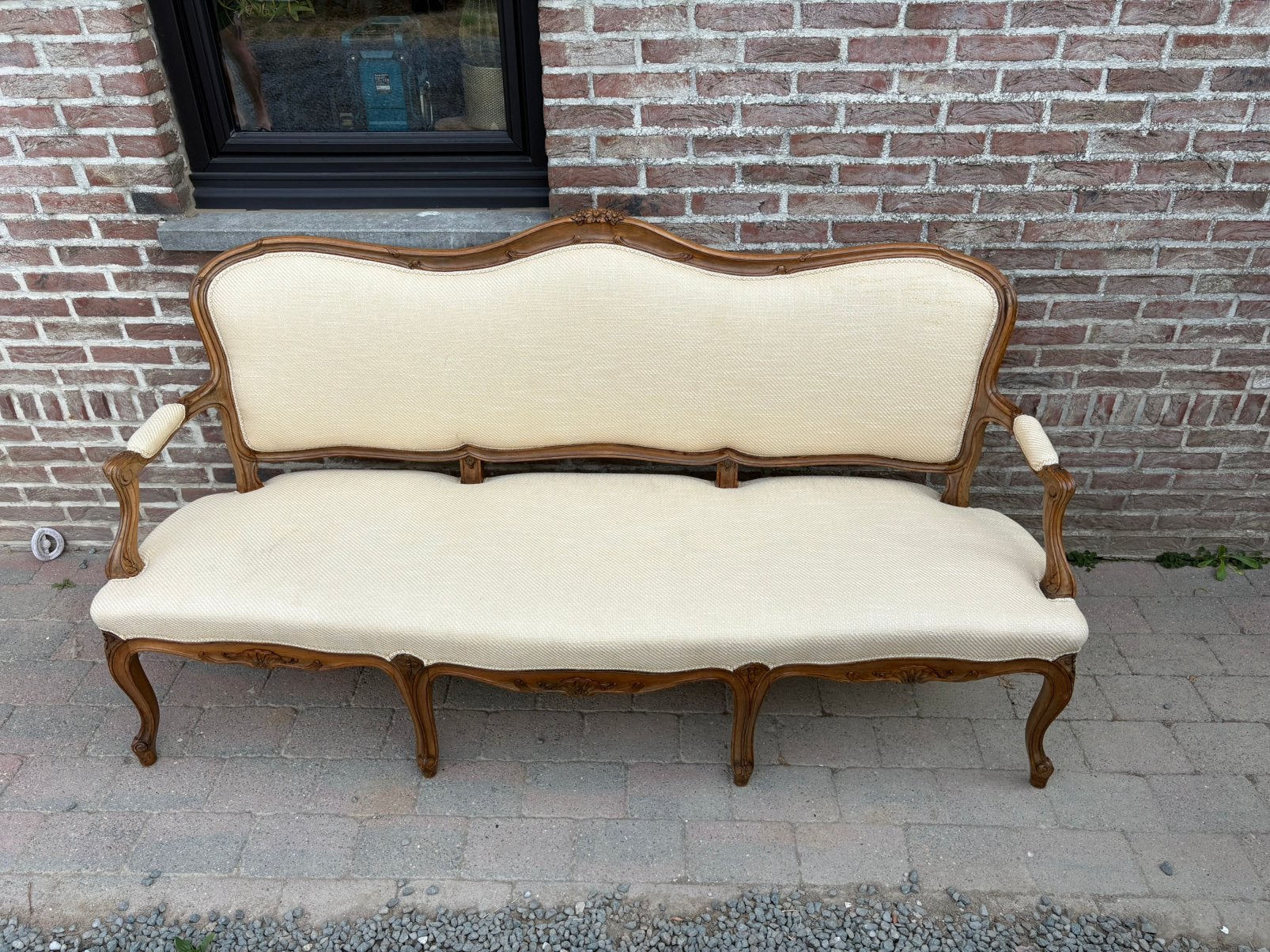 Canapé ancien style Louis XV – Bois sculpté – Très bon état, Antiquités & Art, Antiquités | Meubles | Chaises & Canapés, Enlèvement