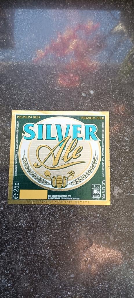 Oud bieretiket Silver Ale br Moortgat Duvel Breendonk, Enlèvement ou Envoi, Duvel