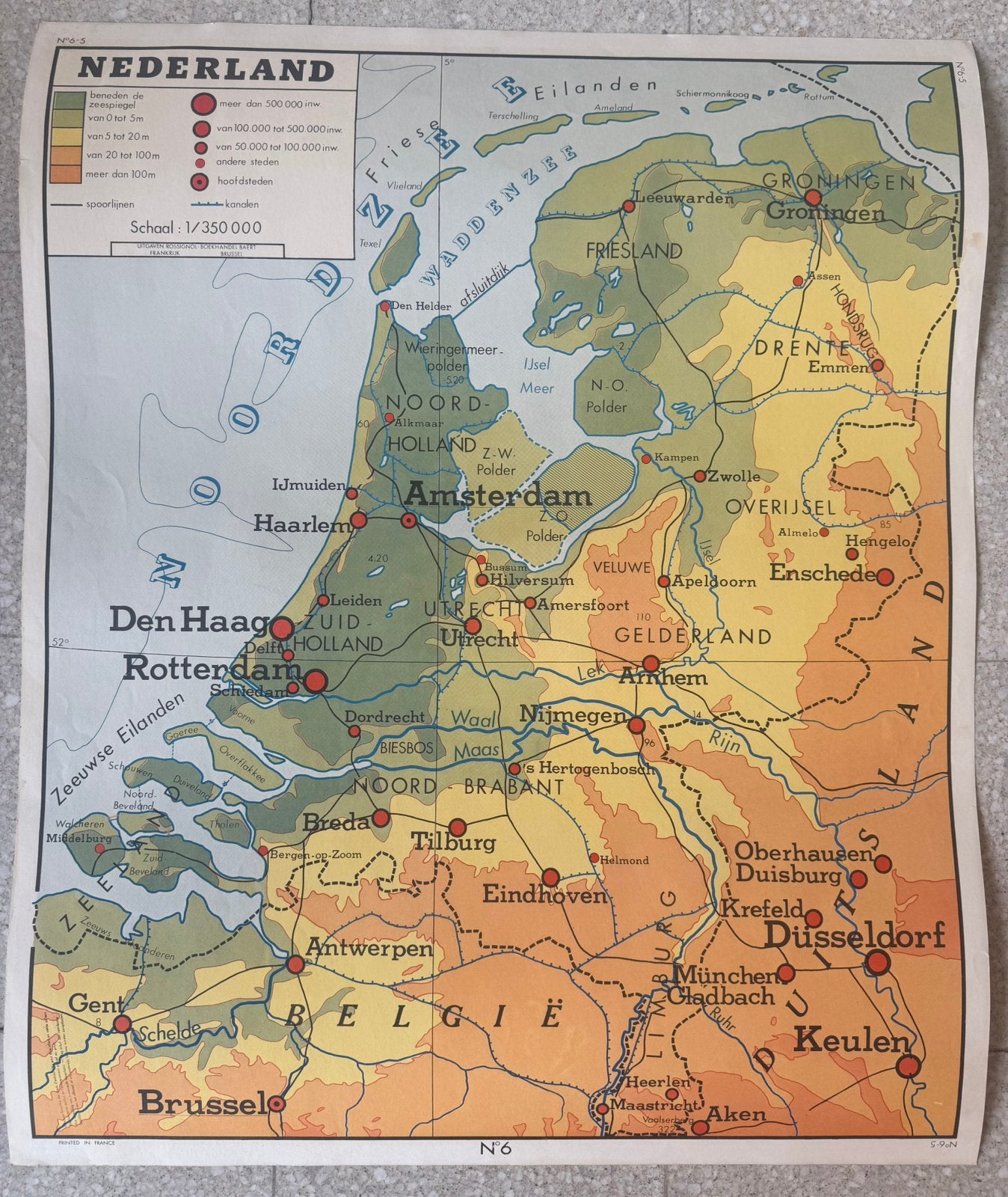 Retro Rossignol schoolpaat Nederland / Britse eilanden, Antiek en Kunst, Ophalen, Aardrijkskunde