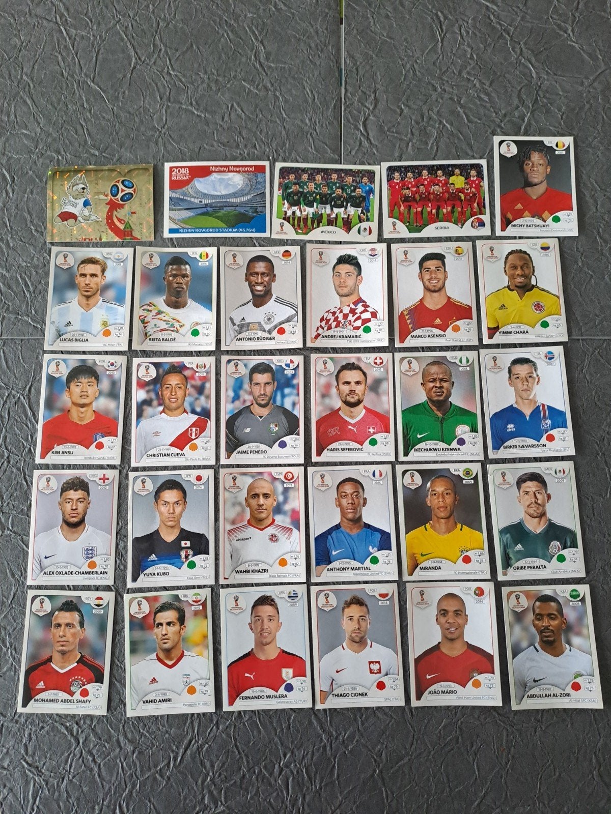 Panini Football WK Russia 2018 originele stickers 29 stuks, Verzamelen, Ophalen of Verzenden
