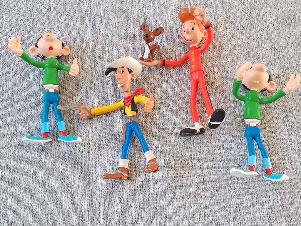 LOT 4 stripfiguren, Lucky Luke, Robbedoes... (hoogte 12cm +), Verzamelen, Beelden en Beeldjes, Ophalen of Verzenden, Gebruikt