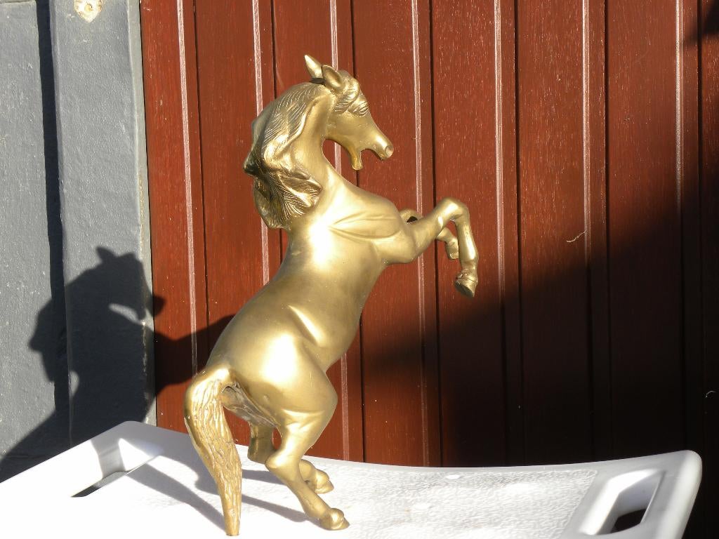 Cheval Cabré en Cuivre Jaune, Antiquités & Art, Enlèvement, Cuivre