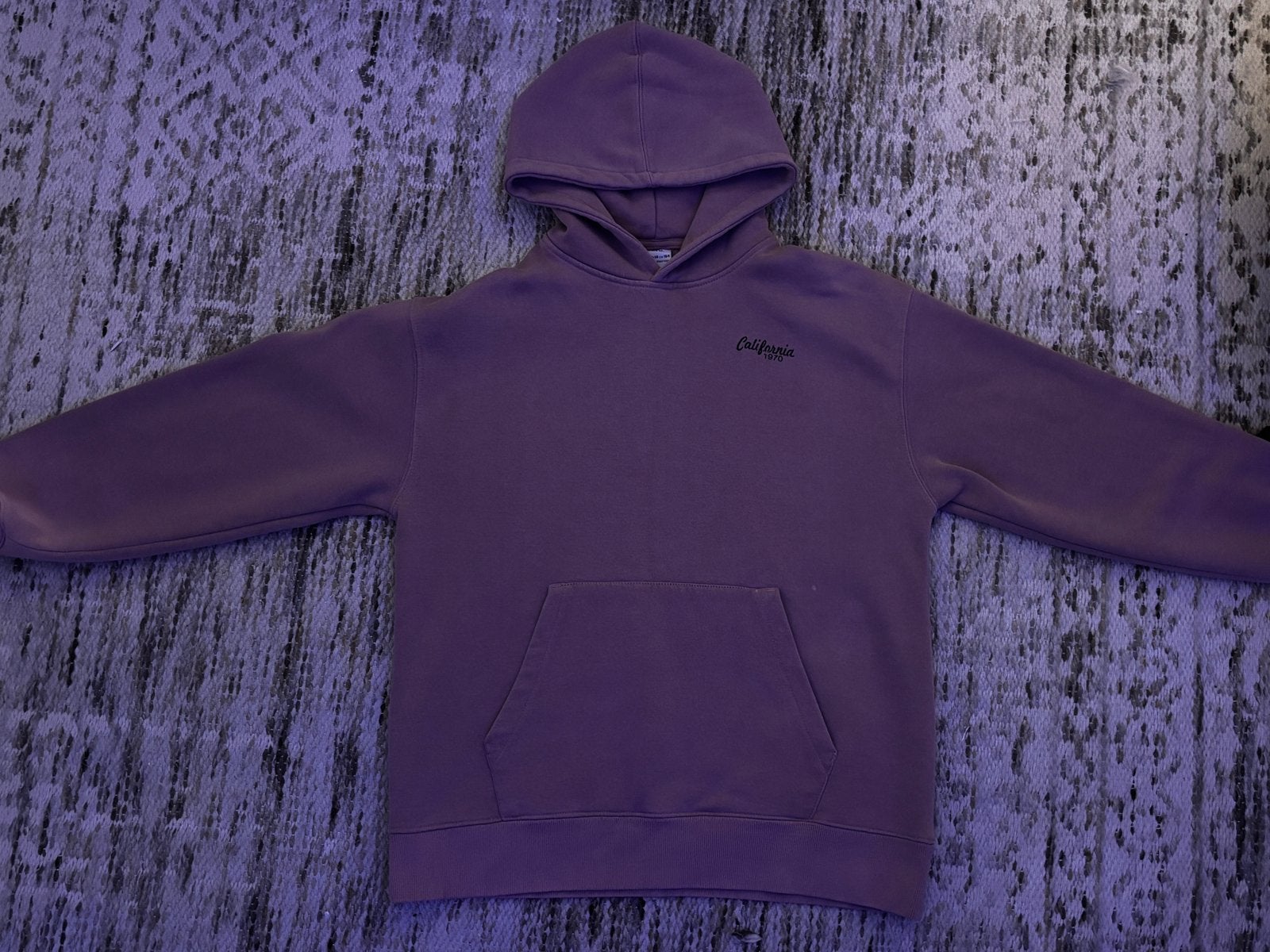 Paarse hoodie “California 1970”, Kleding | Heren, Truien en Vesten, Ophalen of Verzenden, Zo goed als nieuw, Maat 46 (S) of kleiner