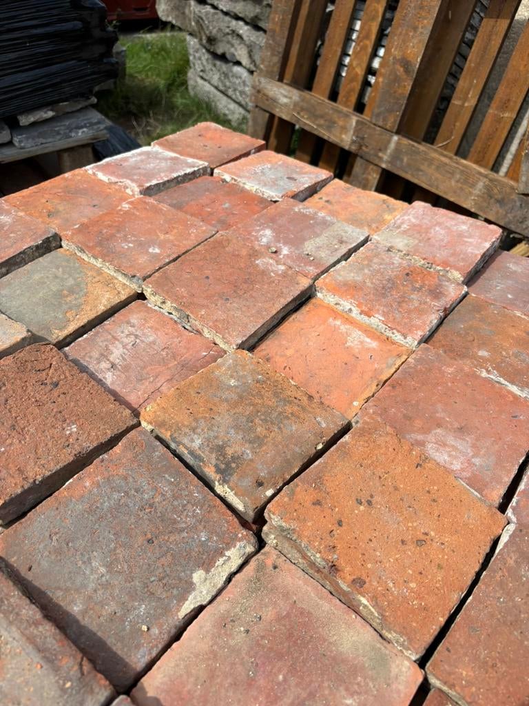 Lot antieke terracotta tegels Voor info BELLEN 0474220705, Enlèvement