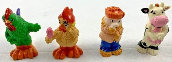Bibaboerderij figuren 4 stuks Hihahaan Bibabig, Verzenden, Zo goed als nieuw, Complete set, Overige thema's