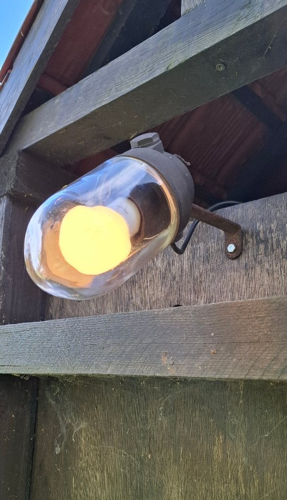 Oude stallamp/schuurlamp/industieële lamp/hoevelamp, Antiek en Kunst, Ophalen of Verzenden