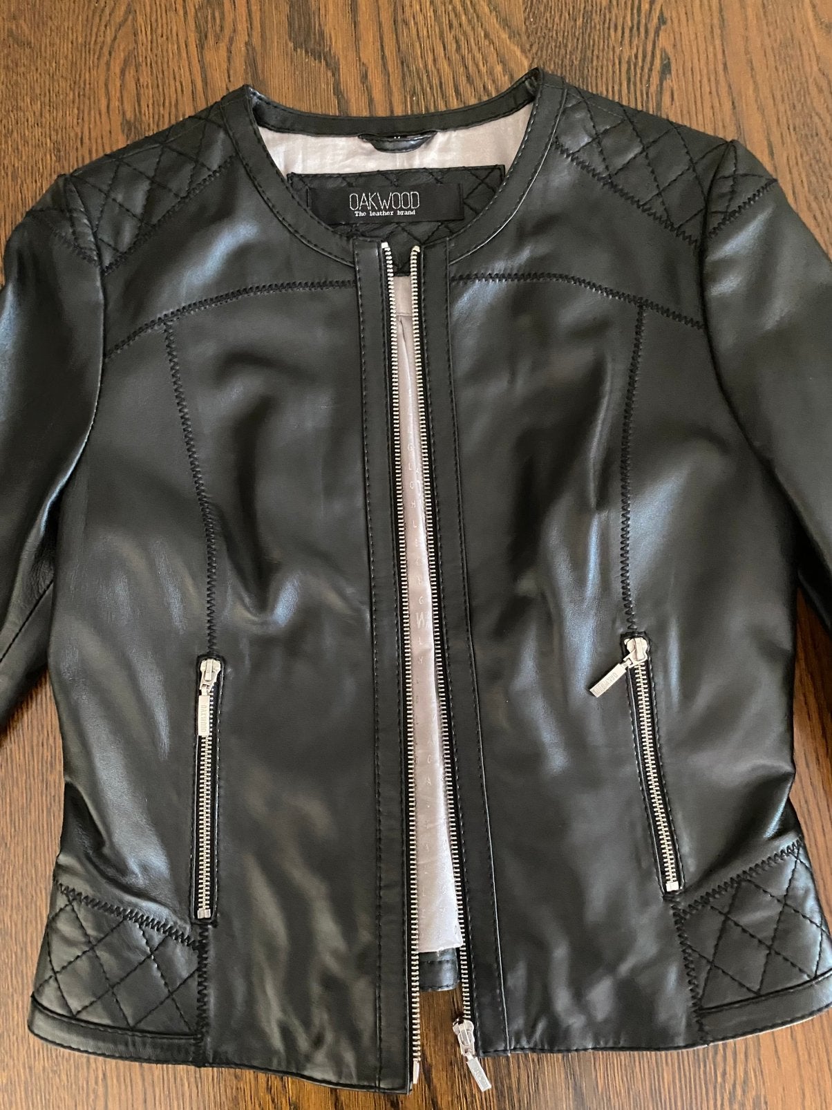 MOOI KORT JASJE IN ZACHT SCHAPENLEDER ZWART, Kleding | Dames, Ophalen, Zwart, Zo goed als nieuw, Jasje