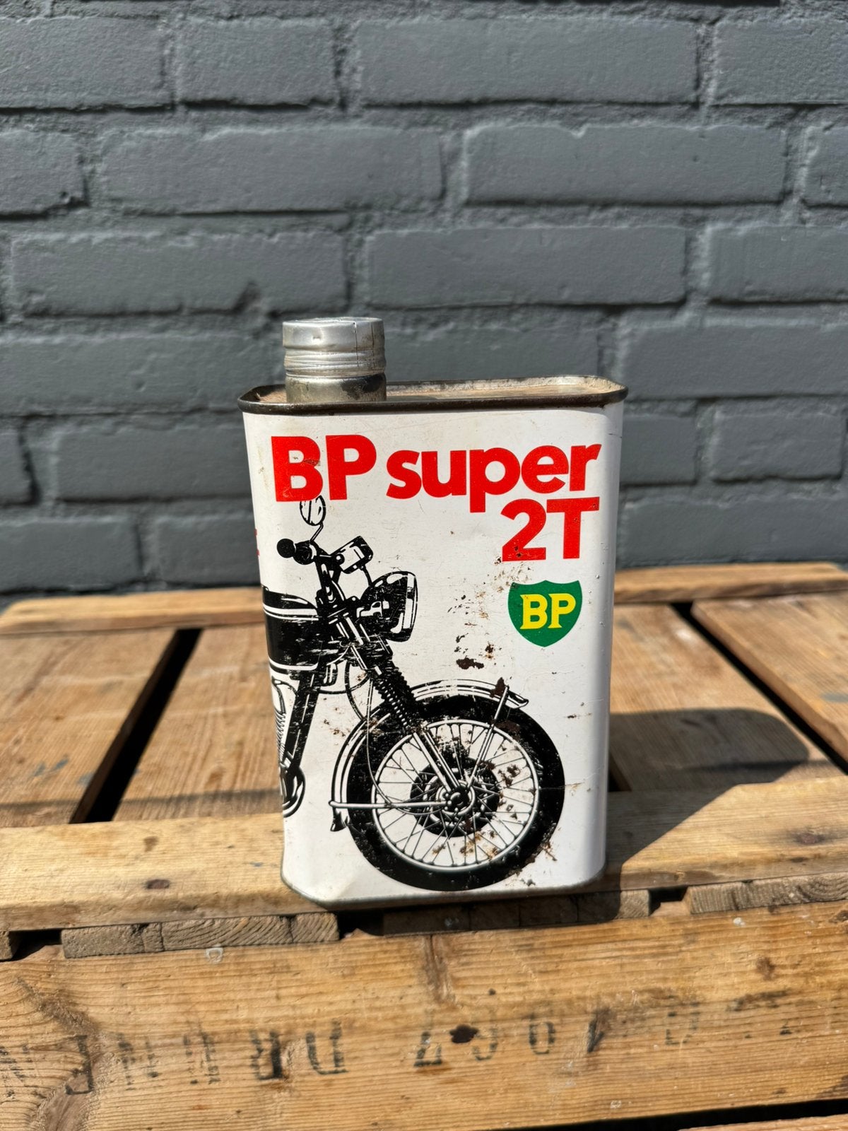 BP Super 2 T olie blik, Ophalen of Verzenden