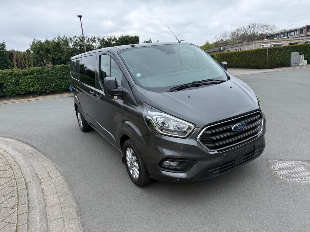 FORD CUSTOM 20TDCI AUTOMAAT DUBBEL CABIN 2018 106000KM EUR6B, Auto's, Stof, Euro 6, 20 cc, Particulier