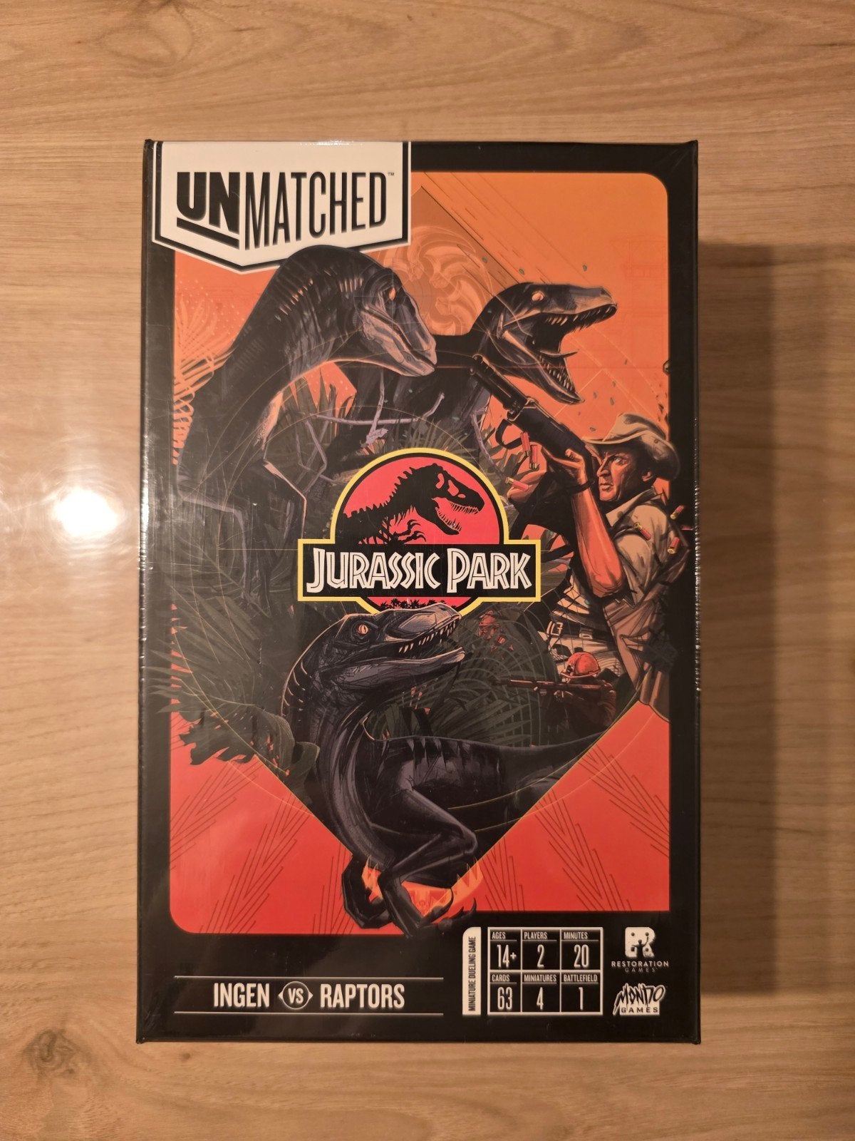 Unmatched: Jurassic Park - InGen vs. Raptors Sealed in box, Een of twee spelers, Ophalen of Verzenden, Nieuw, Mondo Games